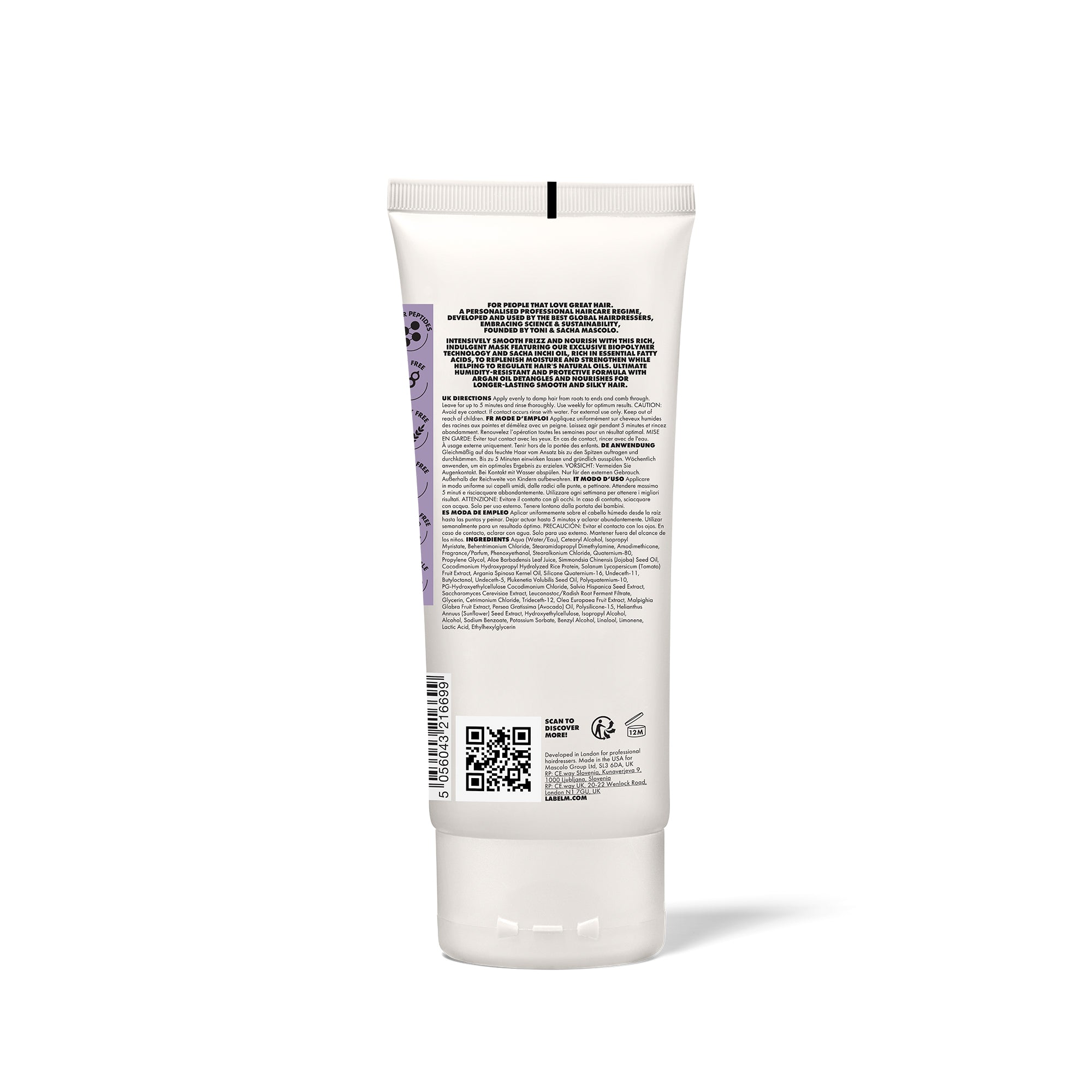 LABEL.M Anti-Frizz Smoothing Mask - TONI&GUY